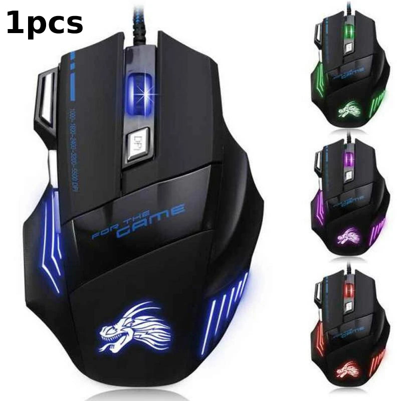 Gaming Computer Mouse #3 - 7 Button, Backlit Ergonomic, Backlight Adjustable, for PC Laptop or Desktop
