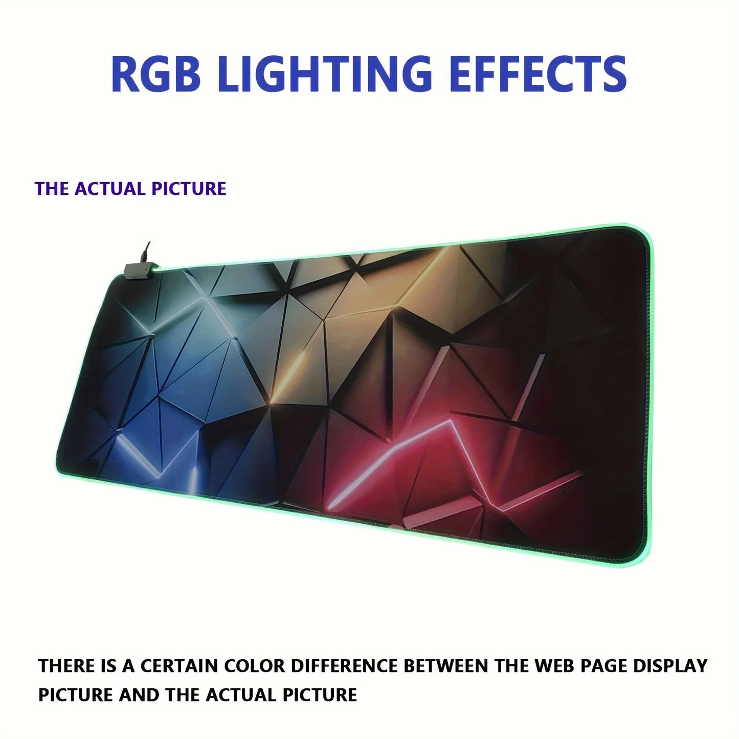 Gaming Mouse Pad #3 - with RGB Lighting, Featuring Various Geometric Line Patterns, Equipped with Button Controls for Light Modes.
