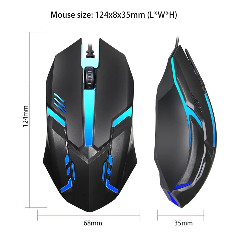 Gaming Computer Mouse #5 - 5500 DPI, 3 Buttons, Backlit, Professional Gamer, Ergonomic, For PC or Laptop