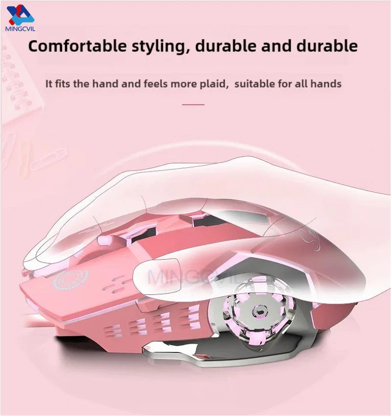 Gaming Computer Mouse #6 - Rechargeable, Wireless, Bluetooth, USB Mechanical Option, E-Sports, Backlight