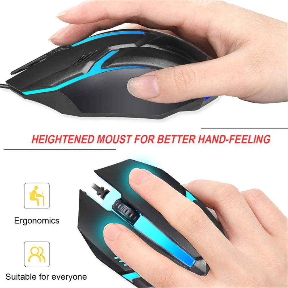 Gaming Computer Mouse #5 - 5500 DPI, 3 Buttons, Backlit, Professional Gamer, Ergonomic, For PC or Laptop