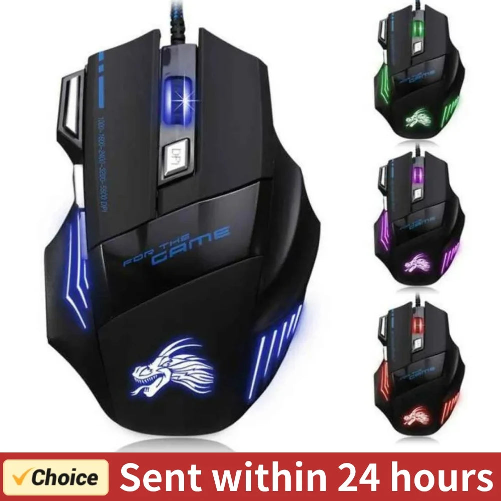 Gaming Computer Mouse #3 - 7 Button, Backlit Ergonomic, Backlight Adjustable, for PC Laptop or Desktop