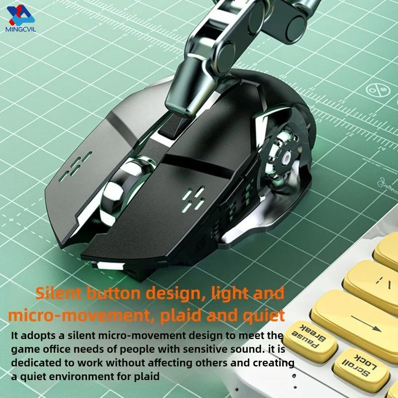 Gaming Computer Mouse #6 - Rechargeable, Wireless, Bluetooth, USB Mechanical Option, E-Sports, Backlight