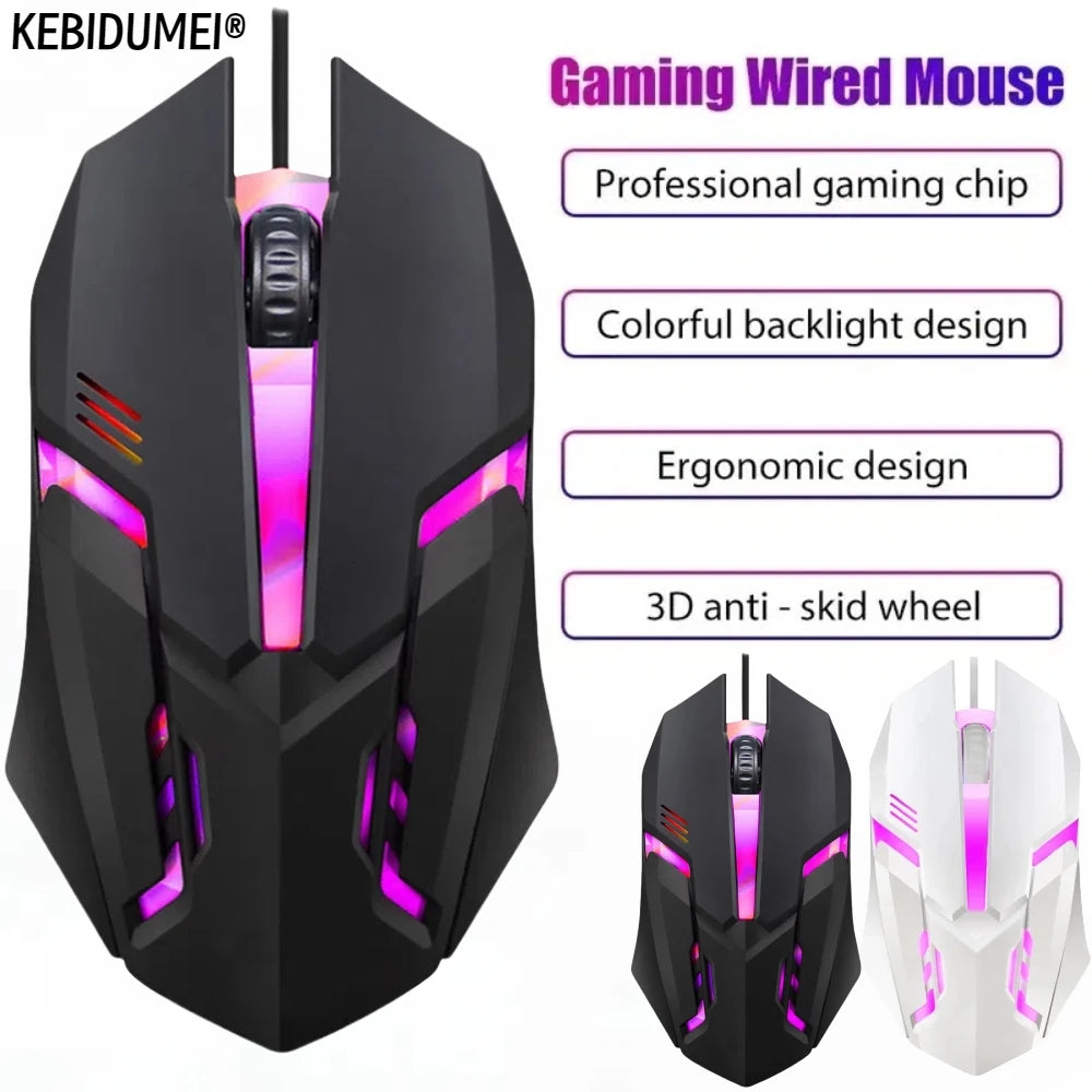Gaming Computer Mouse #5 - 5500 DPI, 3 Buttons, Backlit, Professional Gamer, Ergonomic, For PC or Laptop